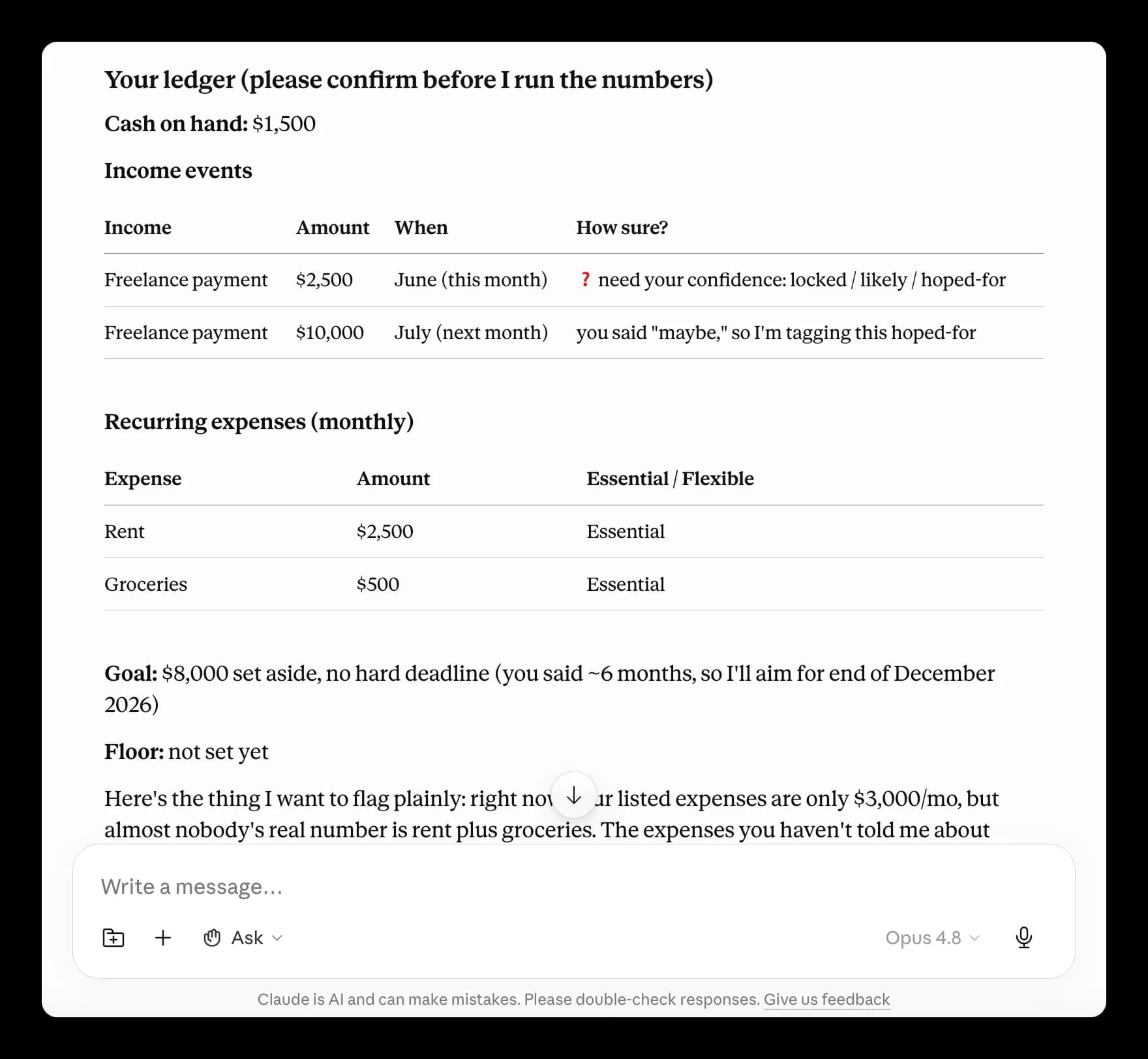 Runway, a cash-flow planner for people with variable income